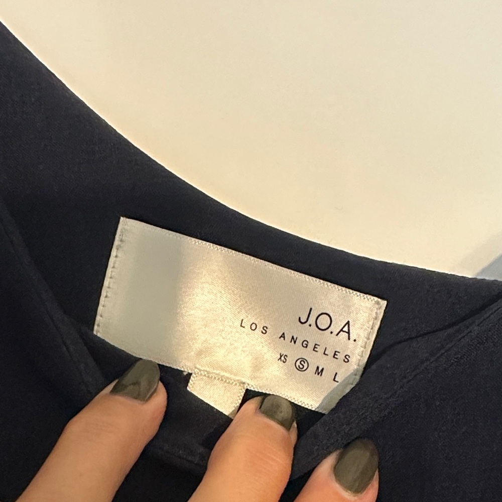 Navy One-Shoulder Ruffle Top - Picture 2 of 6